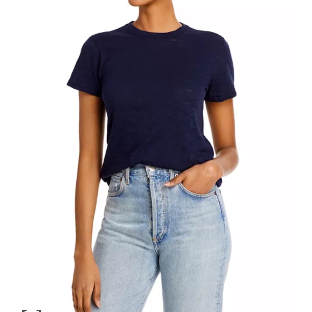 ATM Navy Short Sleeve 100% Modal Tee Sz Small